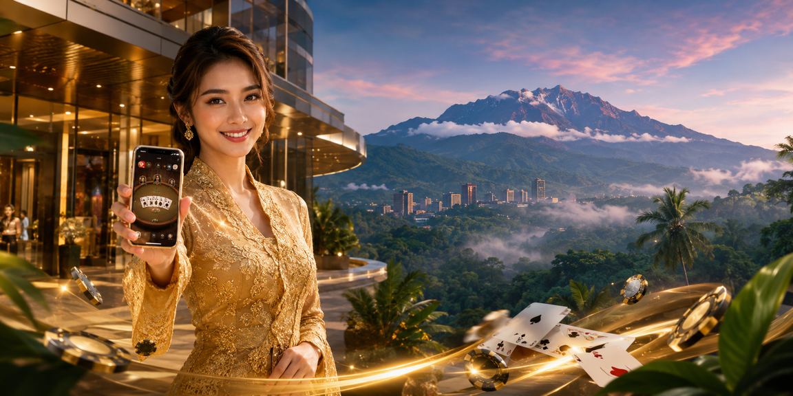 Pengguna dari Sabah menikmati permainan kad dalam talian di platform 1088 dengan pakaian tradisional kebaya